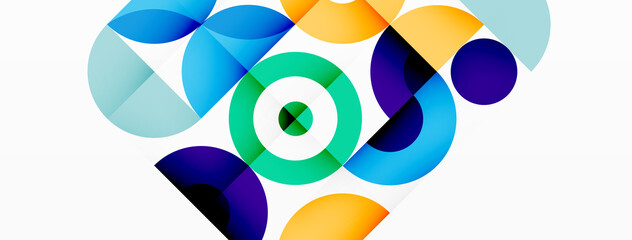 Colorful circle abstract background. Minimal geometric template for wallpaper, banner, presentation