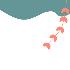 Organic Corner Blob with Leaf