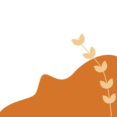 Organic Corner Blob with Leaf