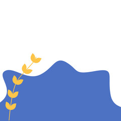 Organic Corner Blob with Leaf