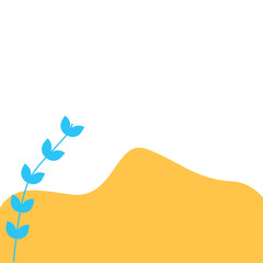 Organic Corner Blob with Leaf