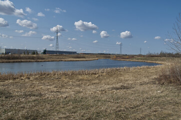 Fototapeta na wymiar Pylypow Wetlands on an Early Spring Day