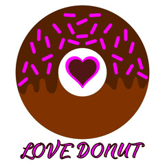 Donut and love logo. suitable for logos and food brands