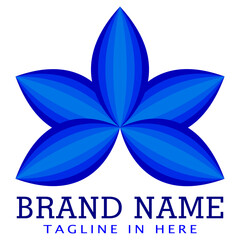 Unique and attractive blue 3d flower logo. Perfect for beauty and cosmetic brands
