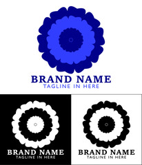 Modern floral logo design in blue. perfect for a brand logo
