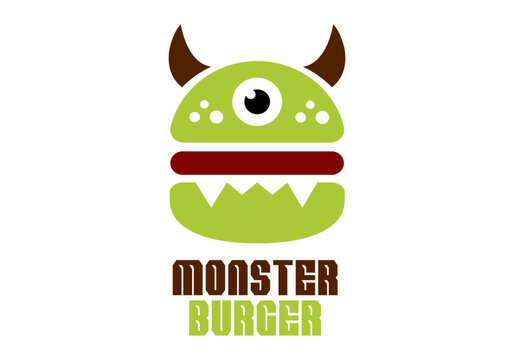 Burger logo, suitable for restaurants, cafes, and more.