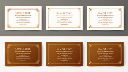 高級感のあるカードデザイン。アンティークな装飾デザイン。エレガントな縁の模様。