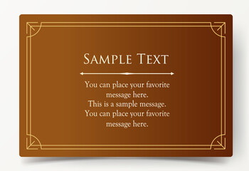 高級感のあるカードデザイン。アンティークな装飾デザイン。エレガントな縁の模様。