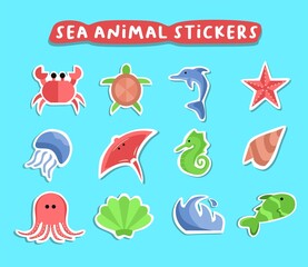 Collection of cartoon fish collection. 