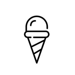 Ice cream cone. Pixel perfect, editable stroke line icon