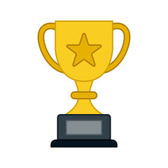 Trophy isolated on white background. Vector illustration