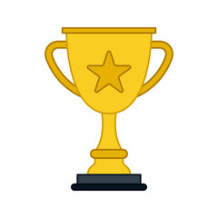 Trophy isolated on white background. Vector illustration