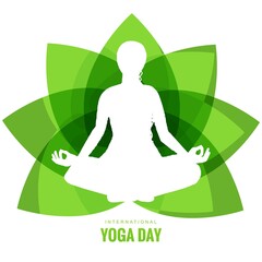 Illustration of woman doing yogasan for international yoga day background