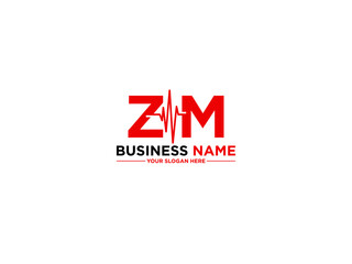 Abstract ZM Logo Icon, Letter Zm mz Logo Image Vector For medical or any type of business - obrazy, fototapety, plakaty