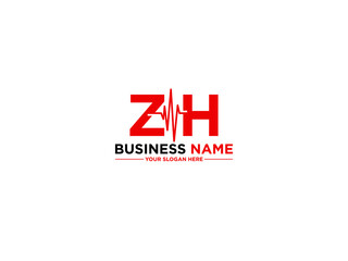 Abstract ZH Logo Icon, Letter Zh hz Logo Image Vector For medical or any type of business - obrazy, fototapety, plakaty