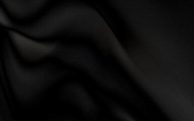Realistic black silk fabric. background from folds of fabric. black silk drapery background.