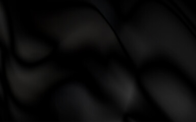 Realistic black silk fabric. background from folds of fabric. black silk drapery background.