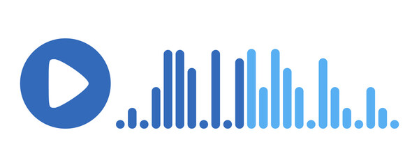 Recording of audio message template. UI element of audio record for smartphones. Vector illustration isolated in white background