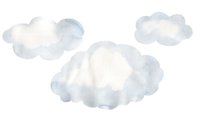 Watercolor cloud. Weather illustration for kids