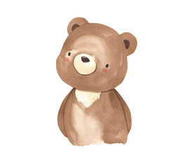 Obraz premium Watercolor bear illustration for kids