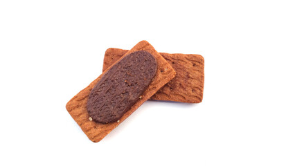 sweet tasty biscuits isolated on white background