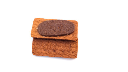 sweet tasty biscuits isolated on white background