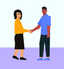 people shaking hands. man and women 