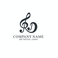 RD initial logo, logo template for music business, vector art.