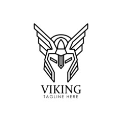 Viking simple elegant monoline vector logo