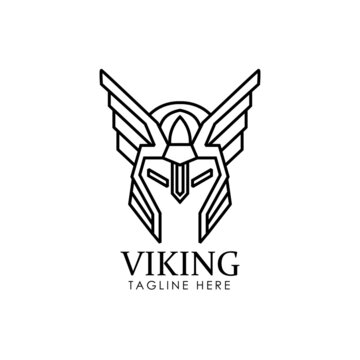 Viking simple elegant monoline vector logo