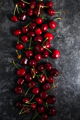 Fresh cherry fruit on table.