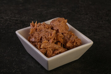 Canned tuna fillet for salad
