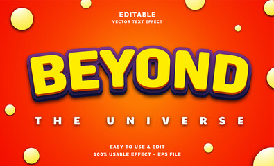 beyond editable text effect with modern and simple style, usable for logo or campaign title