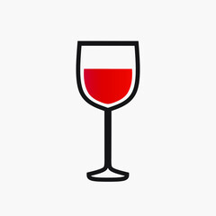Wine glass minimalist logo. Simple vector design. 