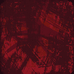 Grunge background is red. Abstract scratched texture. Vector graffiti