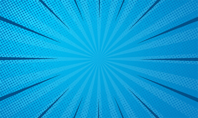 Abstract comic cartoon blue background