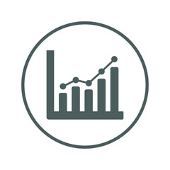 Chart, infographic, statistical, graph icon. Gray vector graphics.