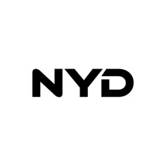 NYD letter logo design with white background in illustrator, vector logo modern alphabet font overlap style. calligraphy designs for logo, Poster, Invitation, etc.