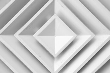 Square white ceiling ventilation diffuser close up - obrazy, fototapety, plakaty