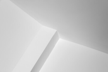 Abstract minimal interior background, white corners