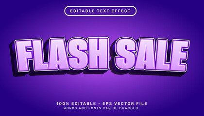 flash sale 3d editable text effect template