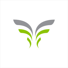 Letter F abstract and beauty butterfly logo illustration design