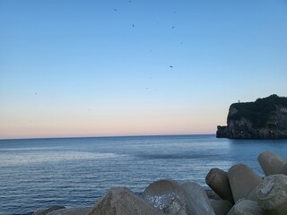 울릉도 저동항 노을