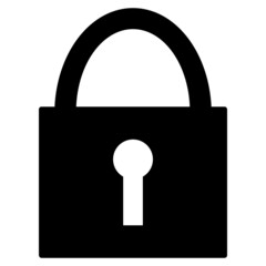 錠前　南京錠　シルエット