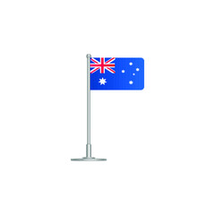 flag of Australia. flag Australia on flagpole. vector icon isolated on white background