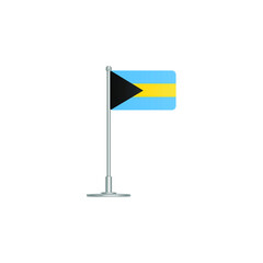 flag of Bahamas. flag Bahamas on flagpole. vector icon isolated on white background