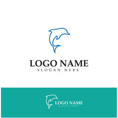 Fototapeta premium dolphin icon logo design symbol vector