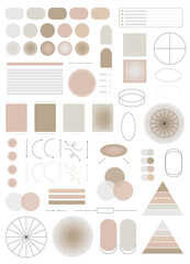 Set of vector flat and gradient infographics. Arrows, pyramids, geometric shapes, diagrams for designing presentations and projects. Infographics in warm colors.