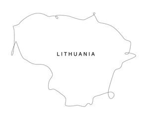 Line art Lithuania map. continuous line europe map. vector illustration. single outline.