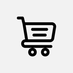 Shopping cart icon in line style about essentials, use for website mobile app presentation